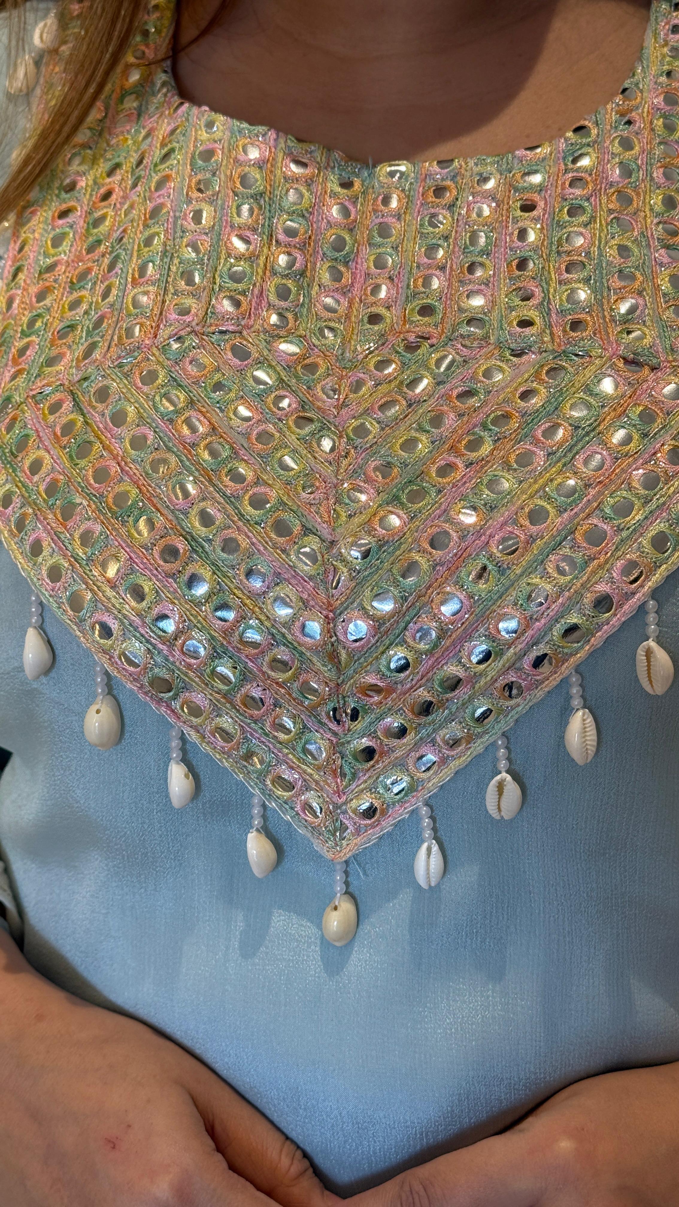 Elegant Chinnon suit set- Blue